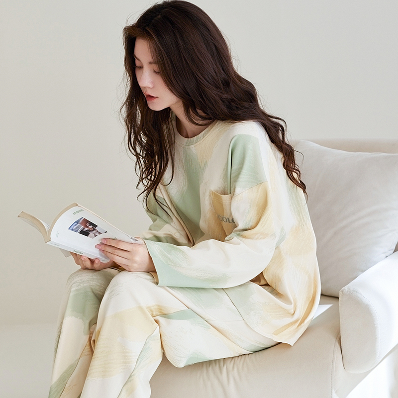 2025啄木鸟睡衣女士春秋季纯棉长袖韩版甜美可外穿全棉家居服套装