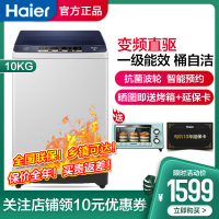 海尔（Haier）10kg洗衣机XQB100-BZ108 家用直驱变频全自动波轮洗衣机 一级能效 抗菌桶自洁 智能预约