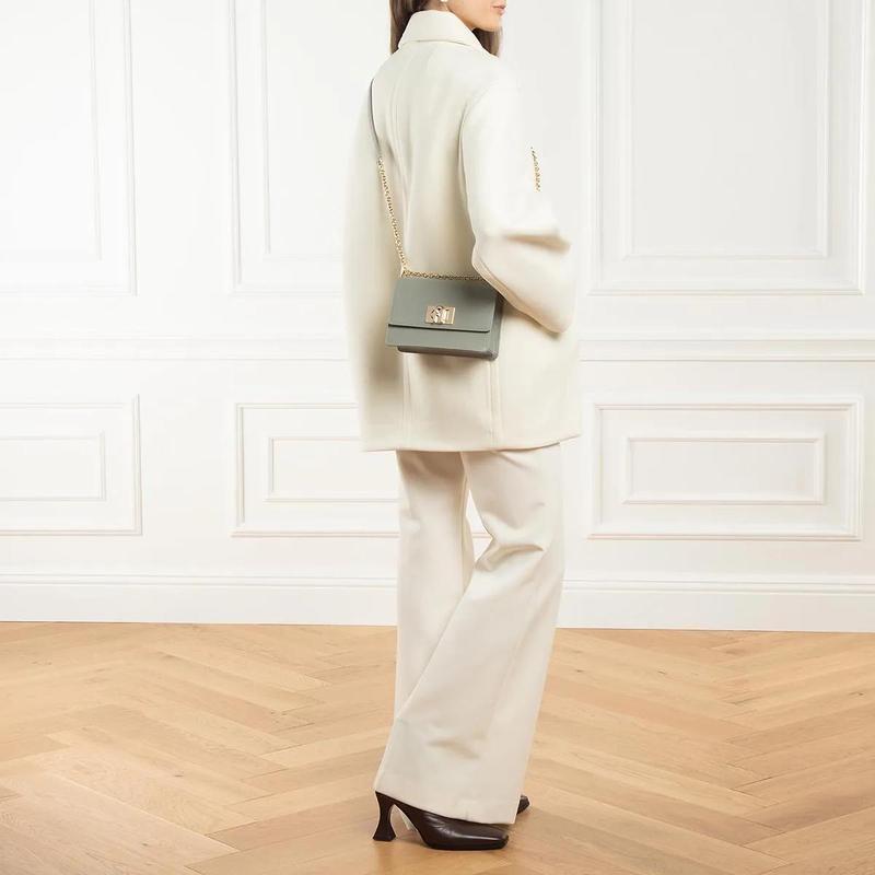 FURLA女士高质感Nappa皮革迷你单肩包休闲时尚金色五金链条斜挎包