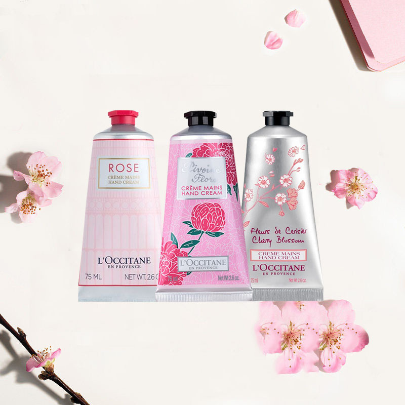 L’OCCITANE 欧舒丹 粉色润手霜 三支装(玫瑰 + 樱花 + 芍药)75ml/支 保湿补水