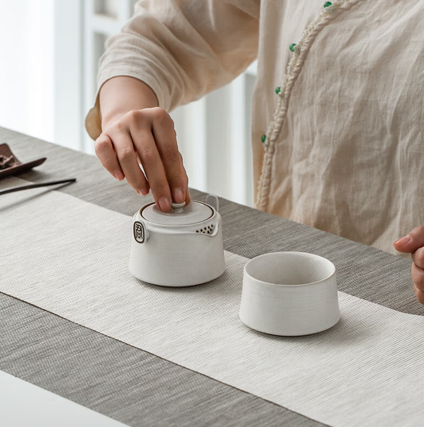 万仟堂(Edenus)旅行茶具 陶瓷功夫茶具套装便携户外茶具1人茶具君子之交怀古豆浆高清大图