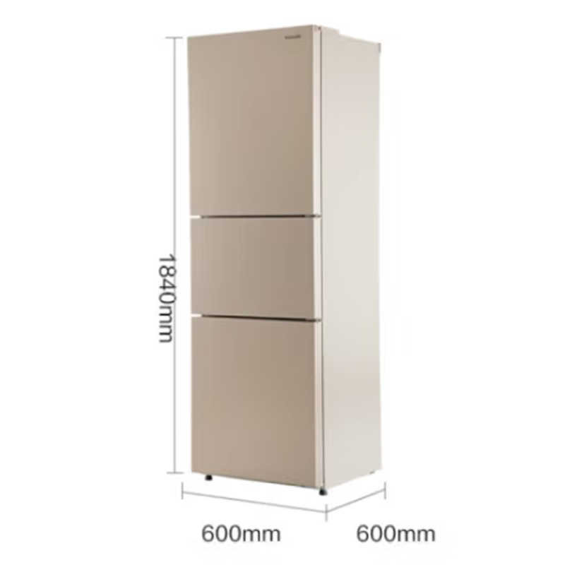松下(Panasonic)270升三门冰箱60cm超薄 宽幅变温 银离子除菌 3D立体风冷NR-C282WX-N 磨砂金高清大图