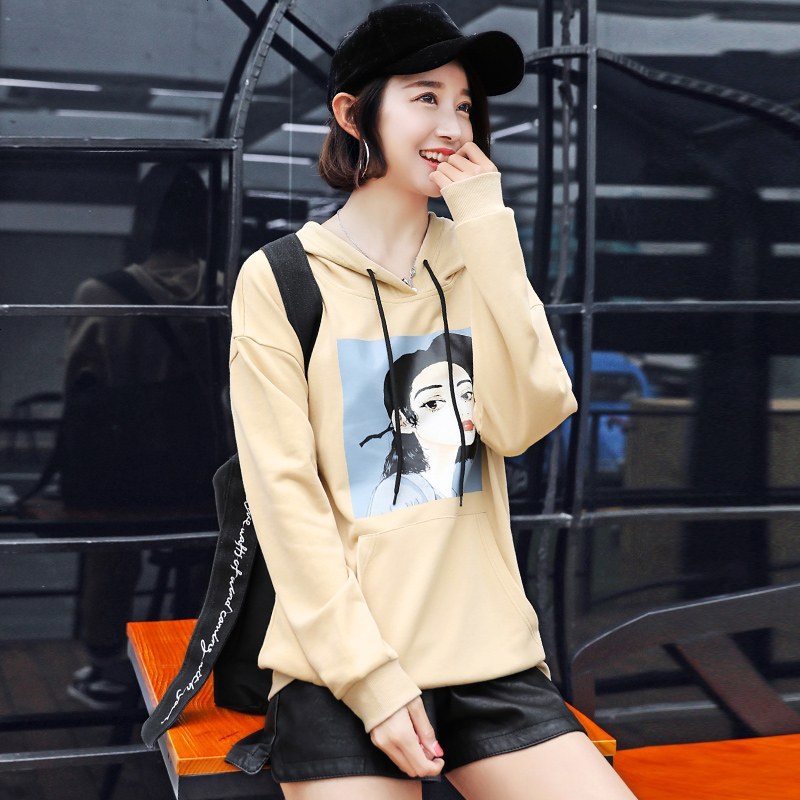 2019新款连帽卫衣女BF风薄款外套春冬韩版宽松潮冬季上衣服女装
