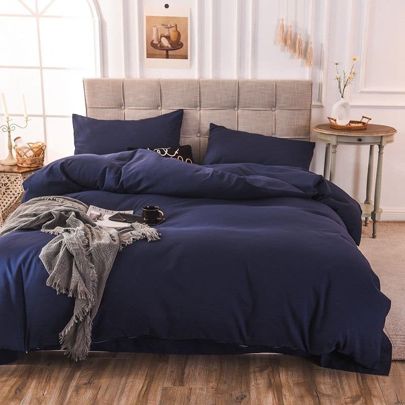 美帮汇被单四件套 北欧 简约铺盖套被套三件套学生寝室简约男士图片