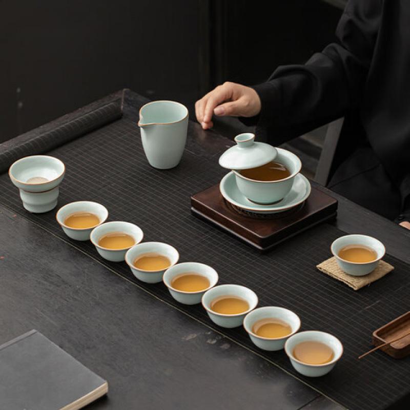 苏氏陶瓷(SUSHI CERAMICS) J1039 汝窑三才 盖碗茶具 套装 160ml (单位:套)