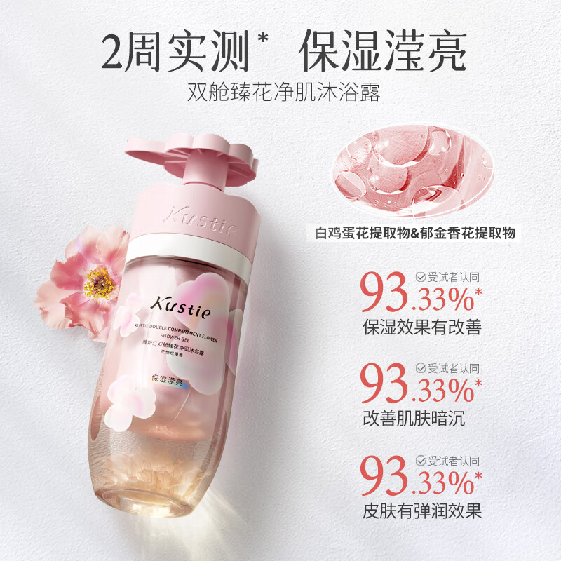 蔻斯汀双舱臻花净肌沐浴露250g+250g花悦烂漫香