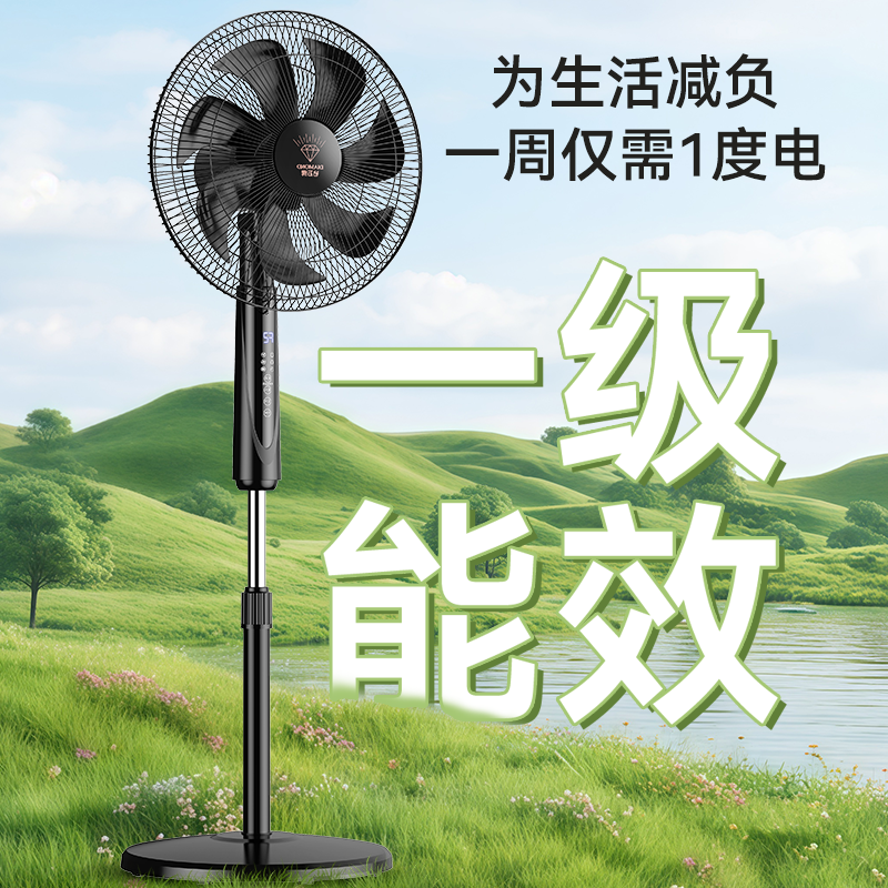 钻石牌电风扇家用直流变频轻音落地扇新款直流一级能效立式风扇[直流语音款]高清大图