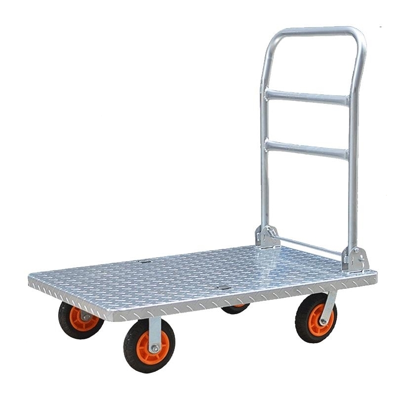 闪电客盾平板车拖车钢板手推车小推车四轮搬运车运货车铁板材料工具