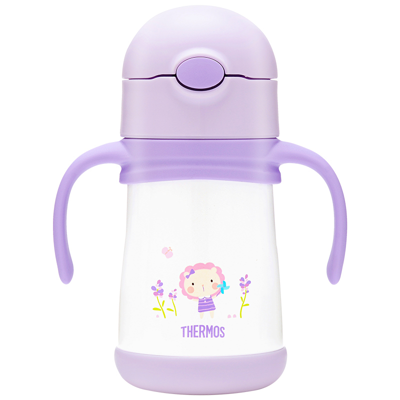 膳魔师(THERMOS)孕婴童保温杯FFH-293L吸管杯内胆316L不锈钢双盖多用290ML学饮杯礼盒装防滑底座PL