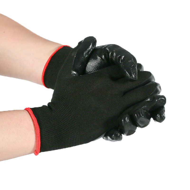 耐磨手套干活工作防滑防水建筑工地橡胶手套批发透气耐油胶皮手套蓝色