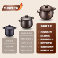 苏泊尔(SUPOR)砂锅6.0L陶瓷煲汤锅养生瓦罐炖煮锅石锅煎药壶家用燃煤气炖盅TB60A1