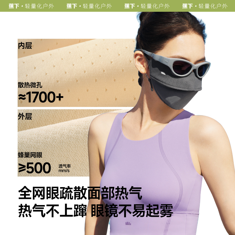 蕉下 透气护眼角防晒口罩 AS336 板岩灰高清大图
