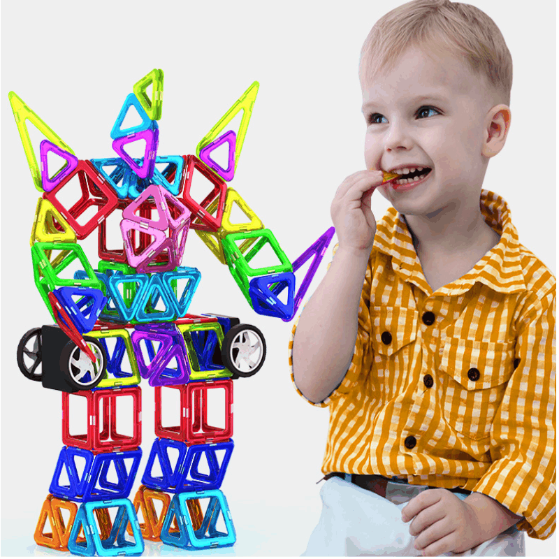 育霖磁力片儿童拼装磁力棒磁力积木磁性磁铁玩具男孩女孩3-6-9-12岁 小扇形图片