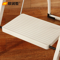 欧润哲(ORANGE) 家用白色三步 厚铁管人字梯 可折叠 800074