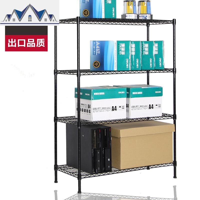 4层置物架 卧室厨房收纳架落地家庭储物层架置地式货架 三维工匠高清大图