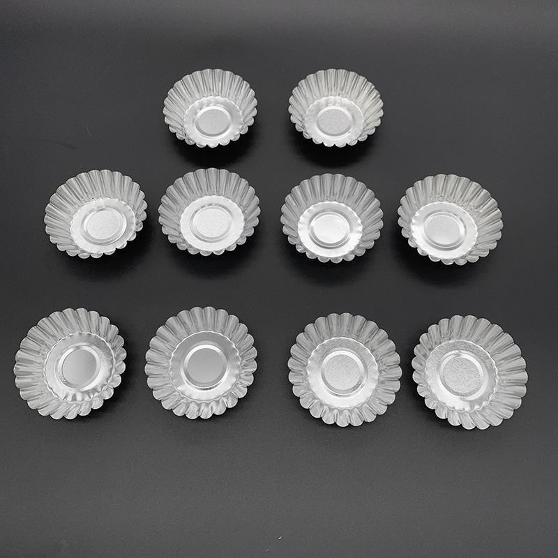 不锈钢蛋挞模具重复使用烘焙家用压模戚风迷你小蛋糕模具果冻花型 不锈钢10个装[6.5cm直径]