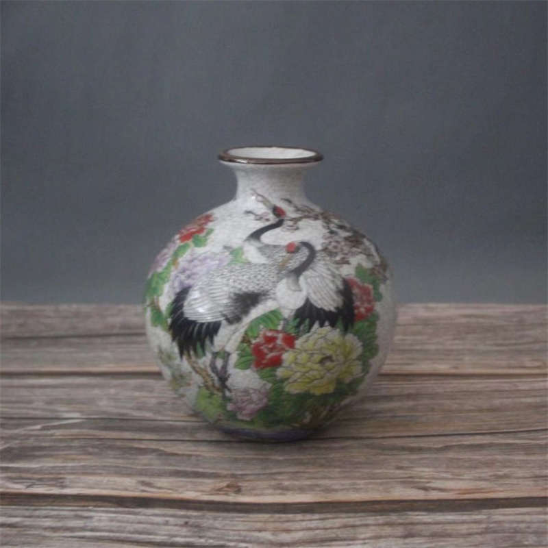 美帮汇景德镇仿古陶瓷乾隆粉彩福寿图石榴造型花瓶家居装饰展柜摆件高清大图