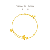 周大福 流苏银杏手链 足金黄金手链(工费:360计价)EOF1213 3.25g15cm