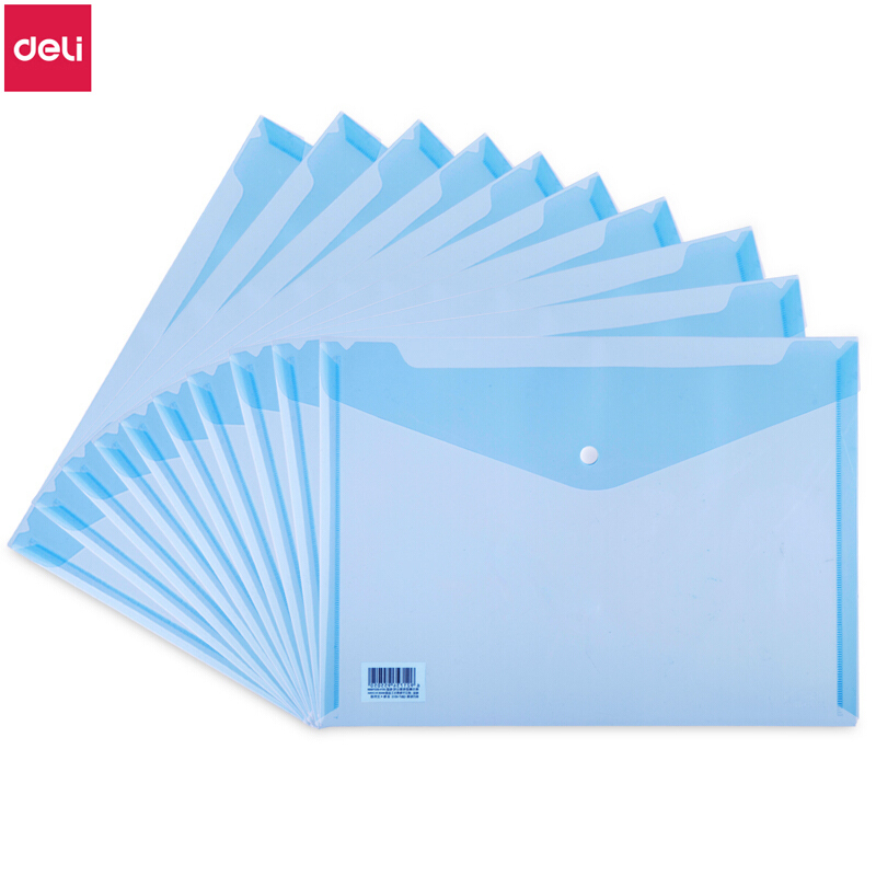 [精选]得力(deli)5505 文件袋 档案袋/资料袋防水透明按扣绕绳 10只装