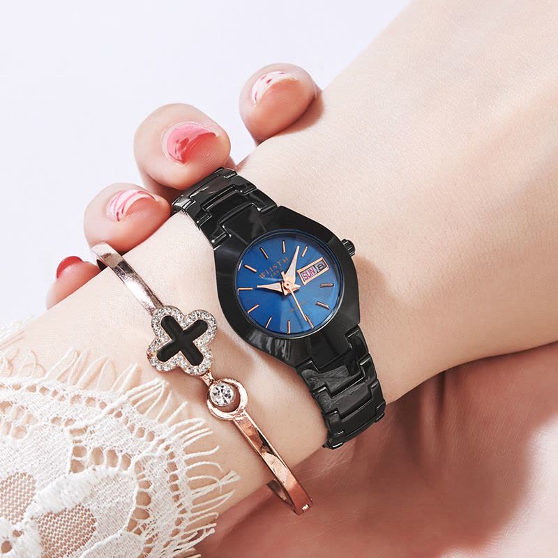 沃力仕(WLISTH)2020新款手表女士石英表夜光双历休闲韩版跨境钢带女表情侣表图片