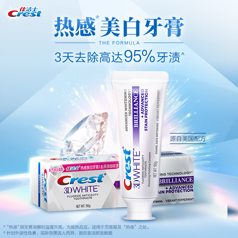 佳洁士热感抗糖美白牙膏去烟渍去黄含氟防蛀共440g高清大图