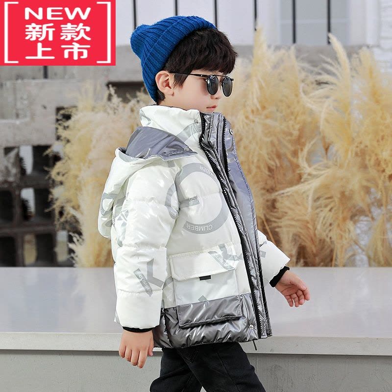 可莉允冬装男童羽绒棉服2022年新款亮面免洗防水中大童棉袄上衣加厚洋气图片