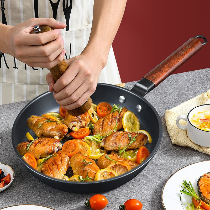 张小泉精铁锅具套装厨房家用平底炒菜锅炖煮汤锅具套装 古风精铁锅具三件套 3件套高清大图