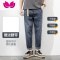 七斓2023年新款牛仔裤男士宽松直筒休闲裤长裤款潮流百搭九分裤子