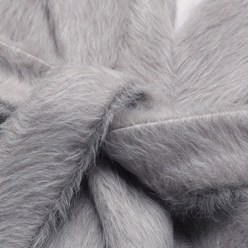 麦丝玛拉 s max mara 女士 羊驼毛/绵羊毛长款浴袍式连帽大衣外套