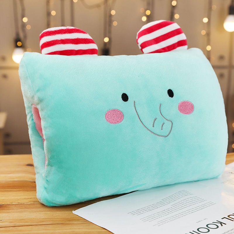 sleepybear卡通枕头暖手捂抱枕毛绒玩具睡觉冬季保暖插手布娃娃枕头