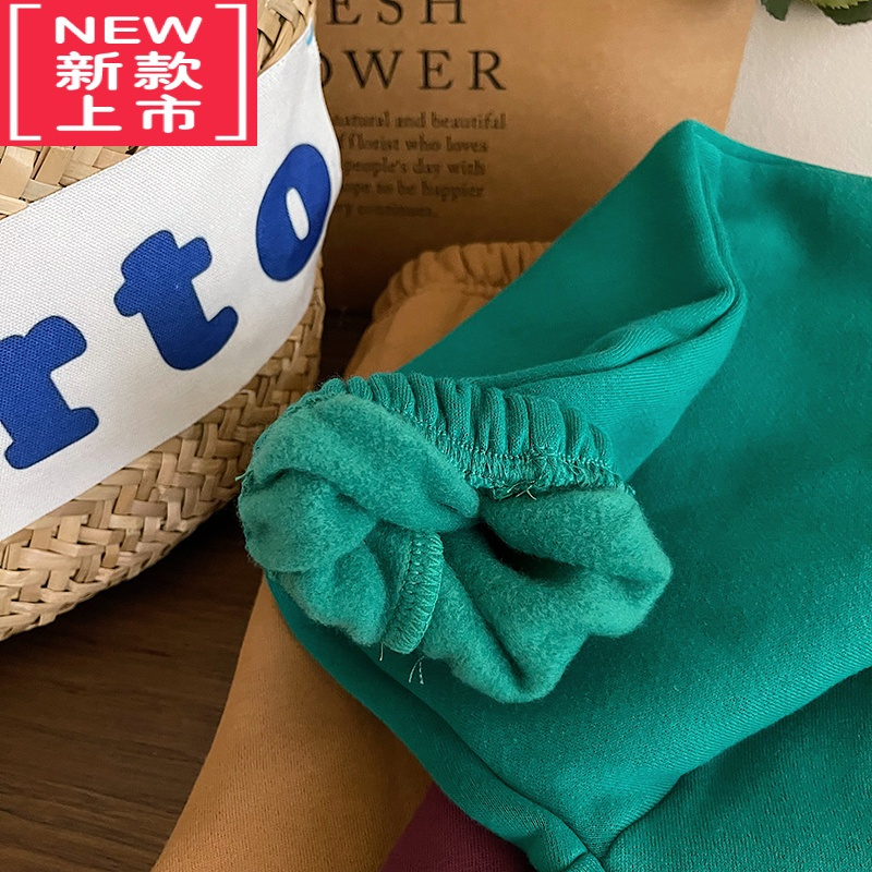 可莉允韩版宝宝冬款男女童字母休闲灯笼裤幼儿园宽松保暖长裤2022保暖裤