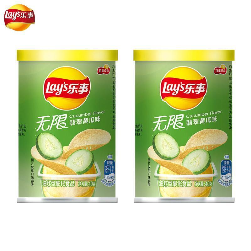 乐事 薯片桶装 40g*8桶 黄瓜味高清大图