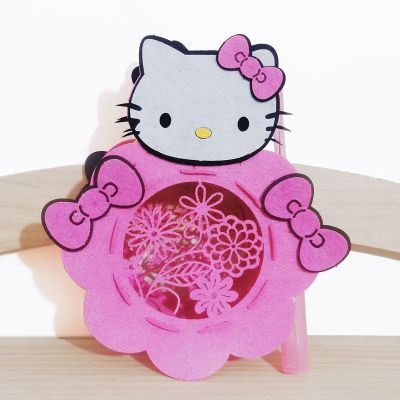 毛毡布儿童灯笼带音乐发光卡通灯笼元宵节中秋节亲子手工花灯diy凯蒂