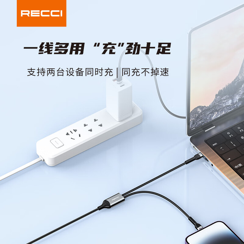 锐思(Recci) RTC-T16 数据线二合一足Type-C转Lightning高清大图