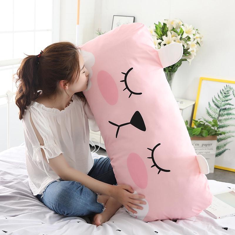卡通个性可爱学生宿舍枕头成人床上单人双人长枕芯儿童午睡女孩小