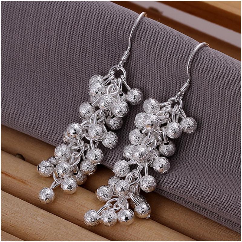 E007Women silver plated earring镀925纯银清新时尚大气耳环饰品