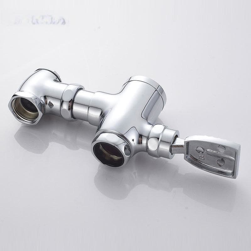 YZJLTX卧式脚踏式冲水阀蹲便器大便冲洗阀厕所蹲坑延时阀可调节水流大小 中卧式直板图片