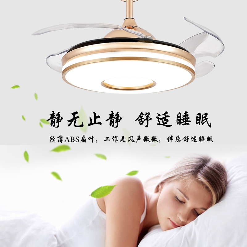吊扇灯餐厅风扇灯客厅纳丽雅(Naliya)卧室家用灯扇一体两用鸟巢带电风扇吊灯 42寸双层铝变光变频(一火一零