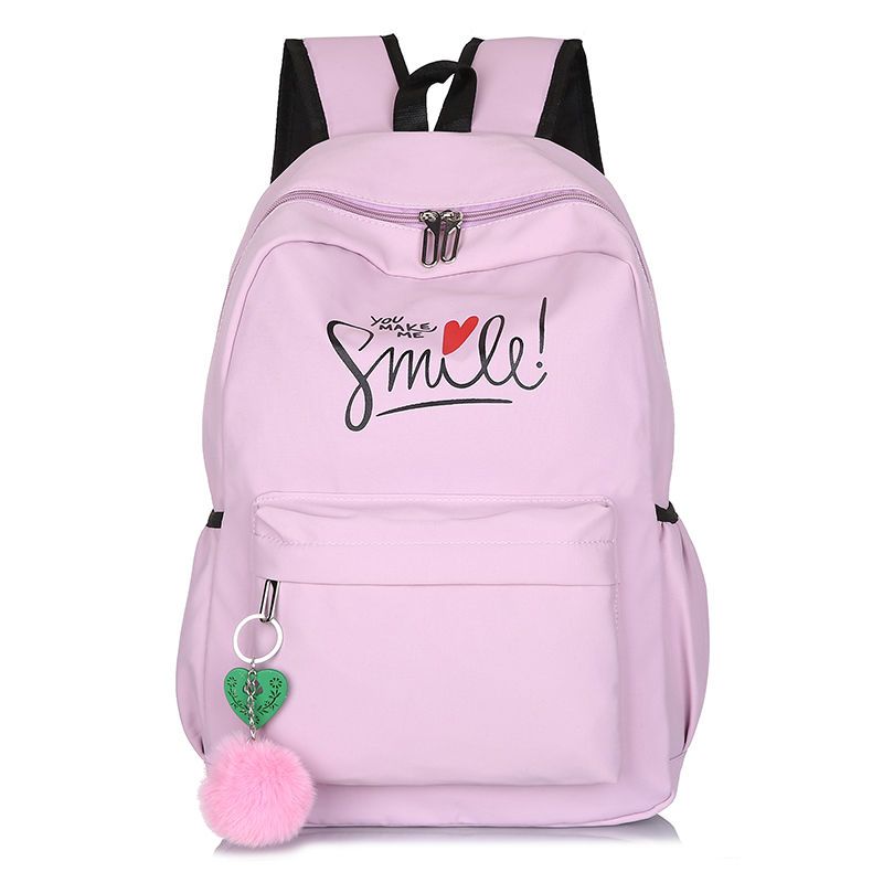 书包女大学生韩版校园简约初中高中学生双肩包新款百搭大容量背包黑色