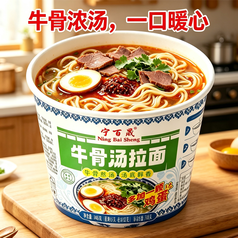 牛骨汤拉面155g*12桶/箱高清大图