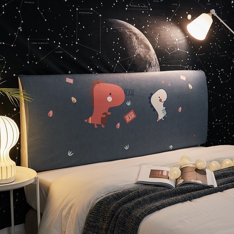 北欧床头罩套全包软包防尘罩床靠背罩保护套1.8米1.5m弹力 恐龙宝贝 长150cm[床头高50cm-65cm以内适用]