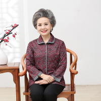中老年人秋装女装外套60-70岁老人衣服奶奶装衬衣服饰薄款春秋款