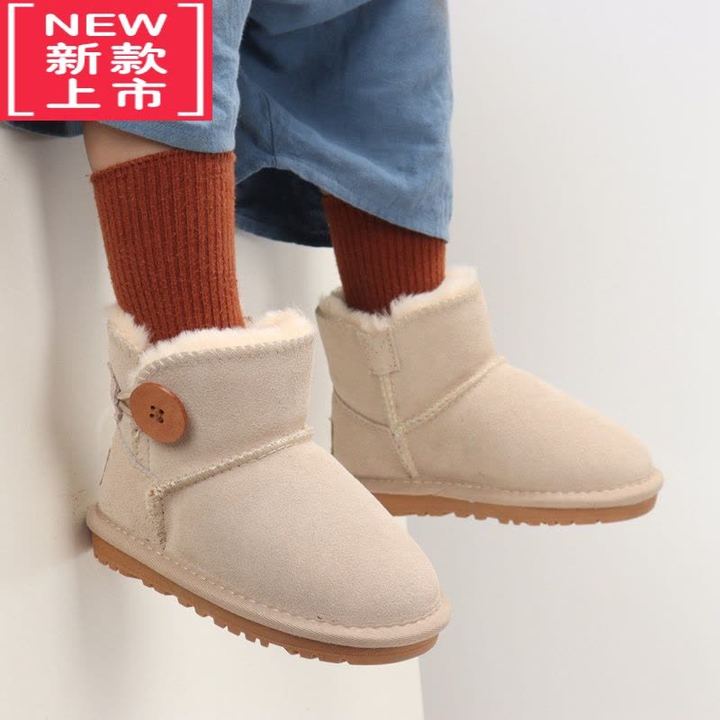 可莉允新款儿童雪地靴男宝宝短靴韩国女童保暖棉鞋加绒靴子雪地棉图片
