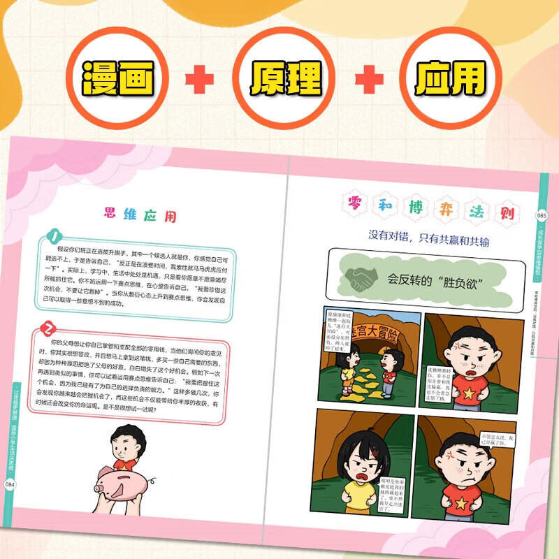 [抖音同款4册]漫画小学生顶尖思维 [正版]抖音同款漫画小学生思维全4册漫画版 樊登的60个世界思维 让孩子思维更敏捷高清大图
