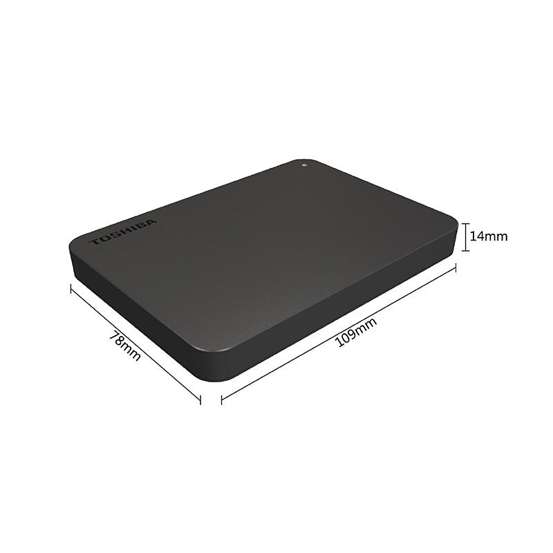 东芝(TOSHIBA)2TB 移动硬盘新小黑A3 USB3.0 2.5英寸兼容Mac电脑移动硬盘 稳定耐用 商务黑
