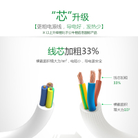 BULL公牛国标B5110(S)全长1.8米八插位总控开关带儿童保护门居家用办公插座/排插/接线板/拖线板/插排白色