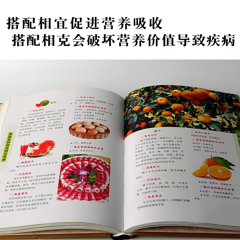 [正版]食物相克书相冲相宜营养搭配禁忌籍合理饮食解读食材与食品草本常用功效速查表养生厨师膳食中国居民膳食指南百科大全书高清大图