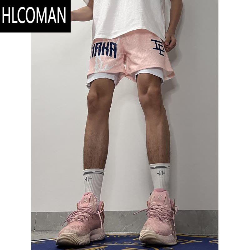 HLCOMAN2025新款美式篮球短裤 潮牌不过膝宽松四分裤男 适合篮球训练及休闲穿搭图片