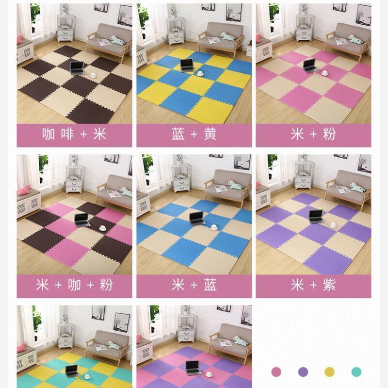 美帮汇泡沫地垫黑白拼接家用垫子爬行垫儿童爬爬垫地毯卧室地板垫海绵垫 