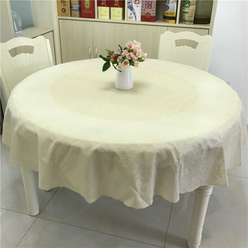 加厚圆桌桌布塑料大圆形餐桌布西餐桌布PVC防水防油防烫免洗